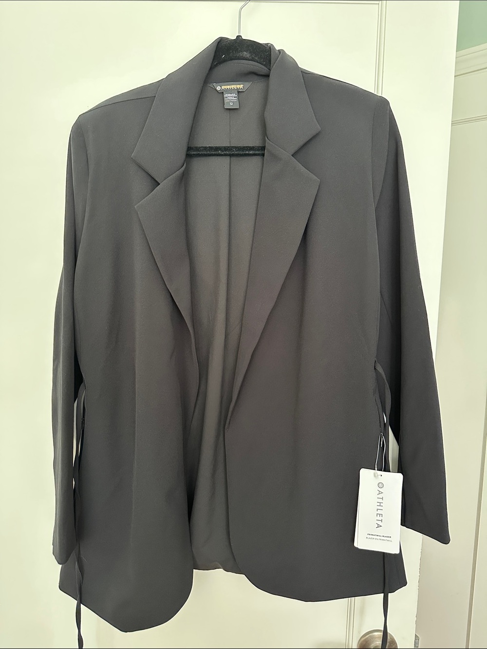 Athleta Black Open-Front Relaxed Blazer